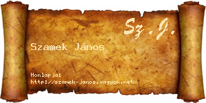 Szamek János névjegykártya