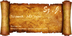 Szamek János névjegykártya